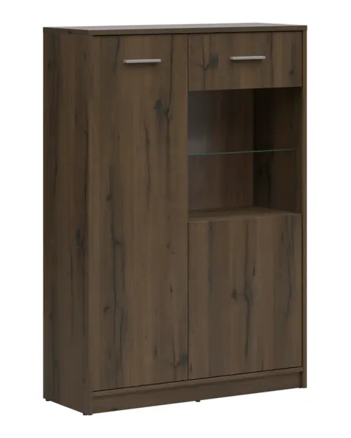 Vitrina Nepo Plus 90 cm con 2 puertas roble noble