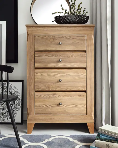 Cómoda Bergen 72 cm con 4 cajones alerce sibiu dorado