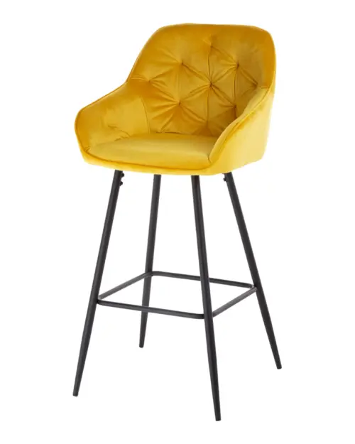 Taburete tapizado Toni amarillo