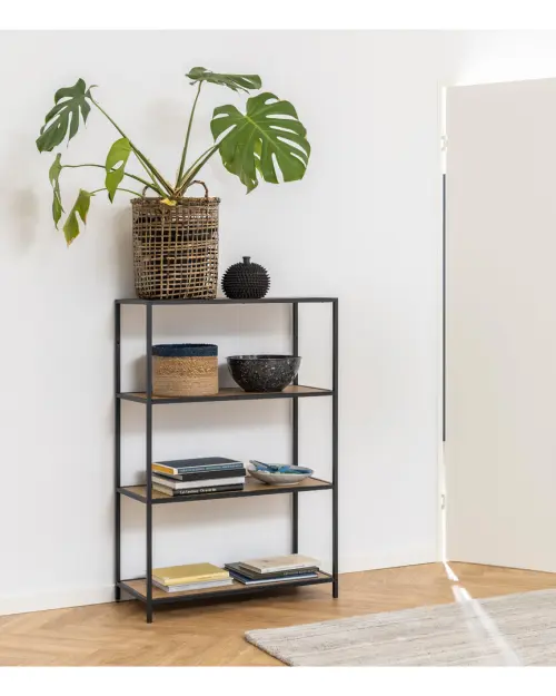 Estantería Seaford 77 cm con 3 estantes roble salvaje mate