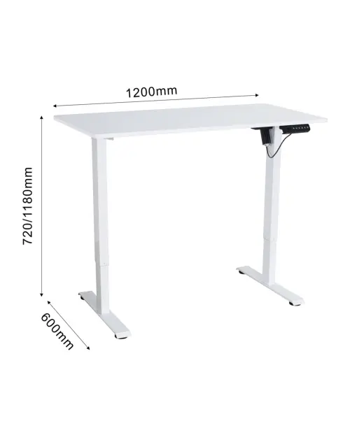 Gaming desk Emil 2 with electric adjustment 120 cm white