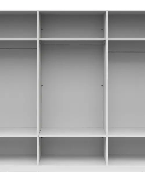 Шкаф шестидверный Herford 270 см с зеркалом и 6 ящиками белый