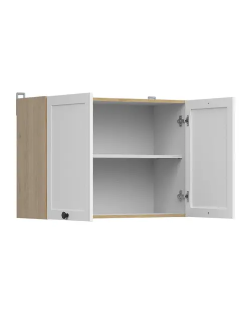 Szafka kuchenna górna Junona Line 80 cm 2-drzwiowa dąb bernstein/biały