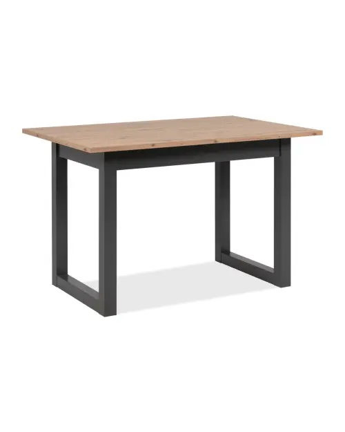 Mesa extensible rectangular Denver 120-160/80/75 roble artisan/negro