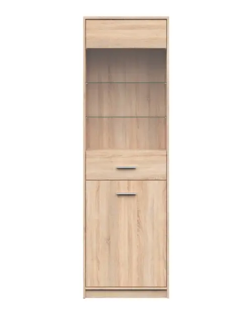 Vitrina Nepo Plus 60 cm con 2 puertas roble sonoma