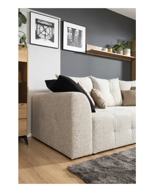 Sofá de tres plazas Royal IV convertible con arcón tejido trenzado beige