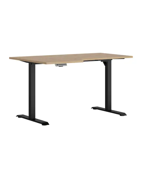 Escritorio de esquina con regulación eléctrica Space Office 140 cm izquierdo roble artisan