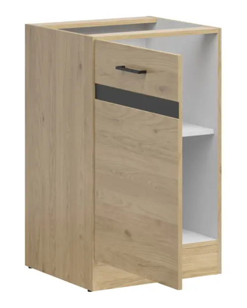 Armario de cocina inferior Junona Line 50 cm izquierdo con puerta roble bernstein