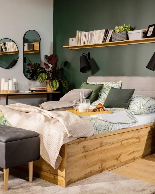 Cama Zele 160x200 roble wotan