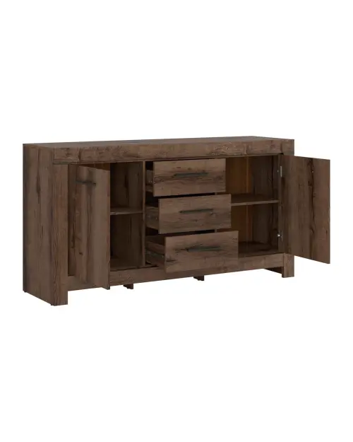 Cómoda Balin 160 cm con 2 puertas y 3 cajones roble monastery