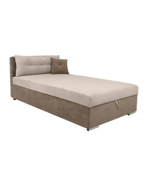 Sofá cama Rico con arcón y respaldo ajustable beige