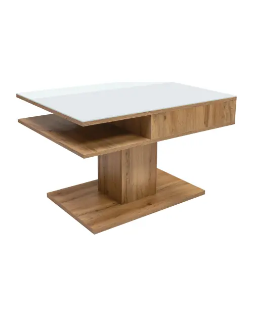 Stolik kawowy Campo 80x60 biały/dąb wotan