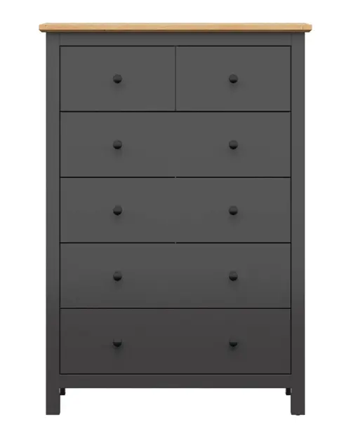 Cómoda Hesen 101 cm con 6 cajones grafito/roble artisan