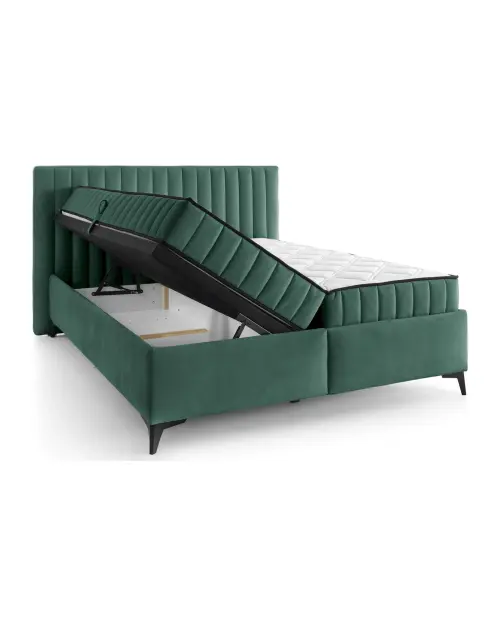 Continental bed Joy 160x200 with storage containers green