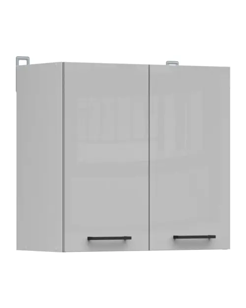 Armario de cocina superior Junona Line 80 cm de dos puertas gris claro brillo