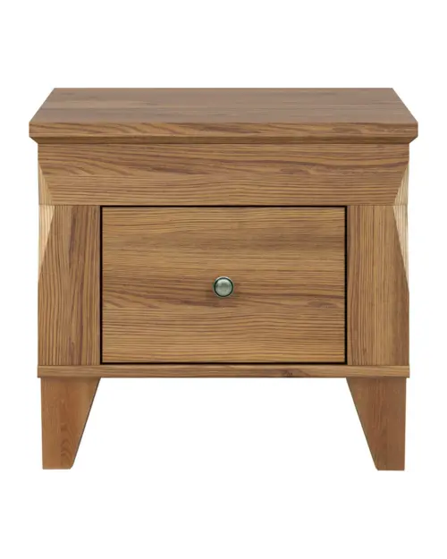 Mesita de noche Bergen 50 cm con cajón alerce sibiu dorado