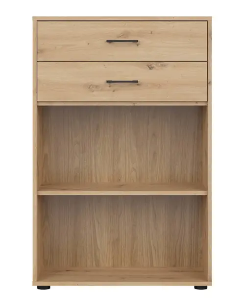 Estantería Space Office 80 cm con 2 cajones y 2 estantes roble artisan