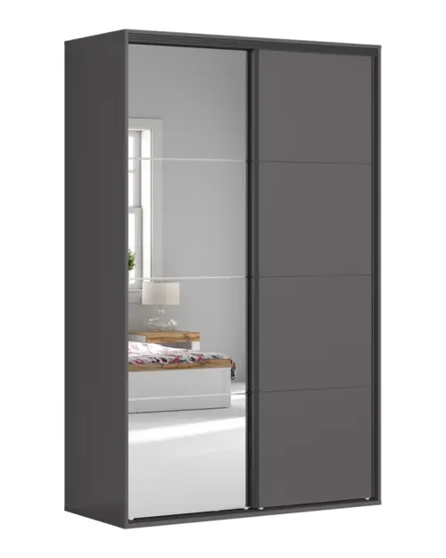 Sliding wardrobe Flex 150 cm with mirror graphite