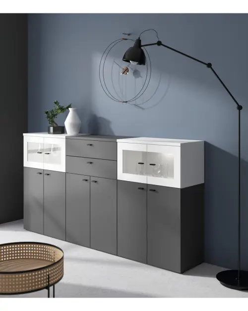 Vitrina System 64 de 2 puertas blanca