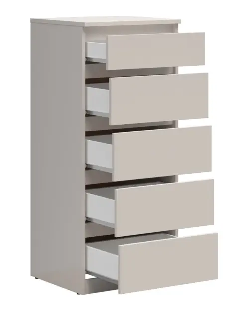 Cómoda Tetrix 50 cm con 5 cajones cachemira