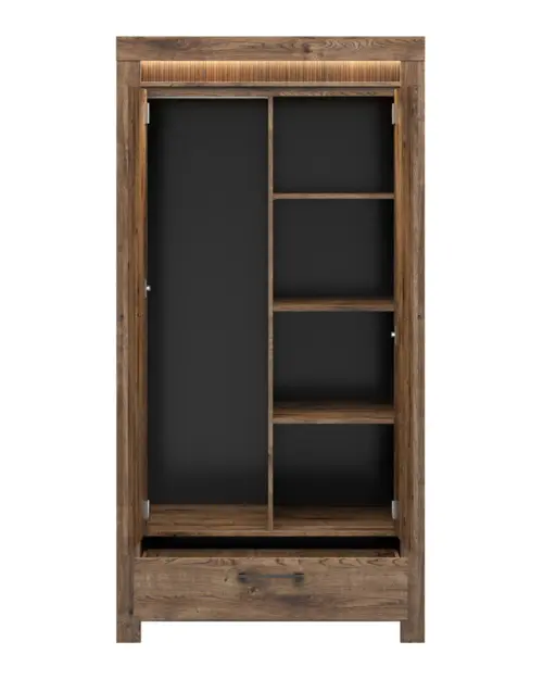 Шкаф двухдверный Torin 102 см с ящиком дуб риббек коричневый