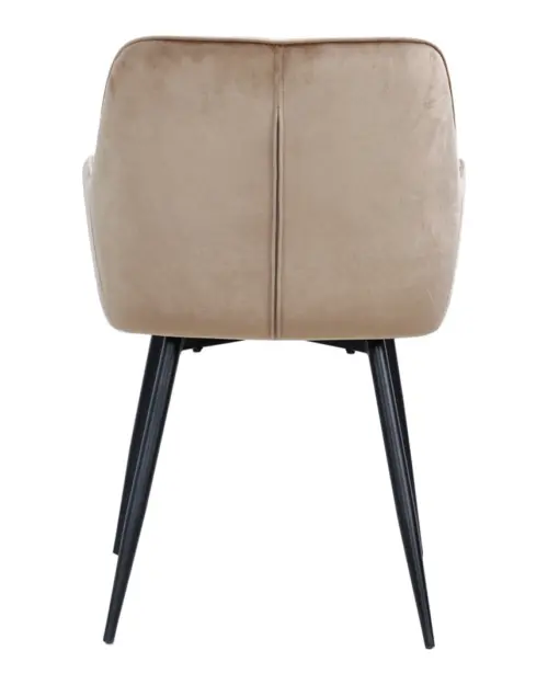 Silla tapizada Nicolas de terciopelo beige
