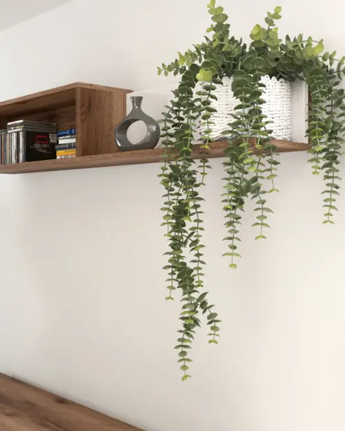 Estante de pared Forn 156 cm roble delano oscuro/blanco brillo