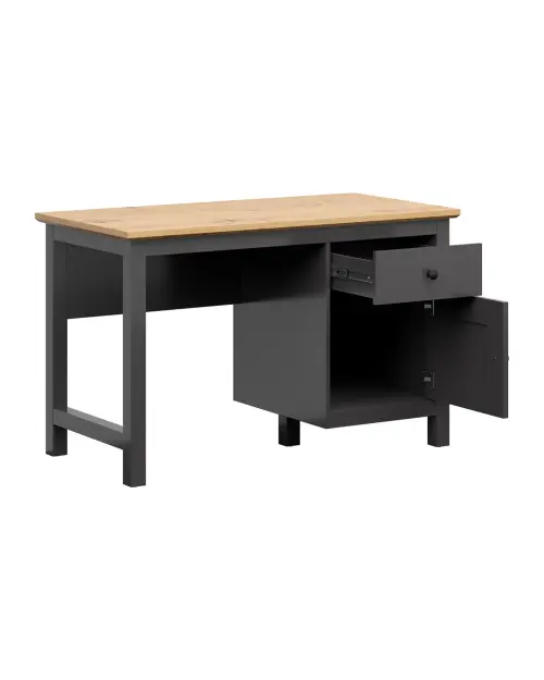 Escritorio Hesen 120 cm con puerta y cajón grafito