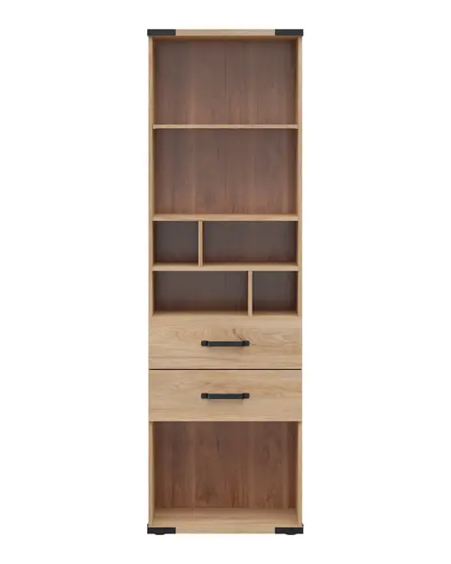 Estantería Lara 60 m con 2 cajones y 5 estantes fresno belarus