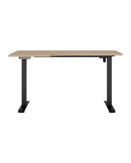 Escritorio de esquina con regulación eléctrica Space Office 140 cm izquierdo roble artisan