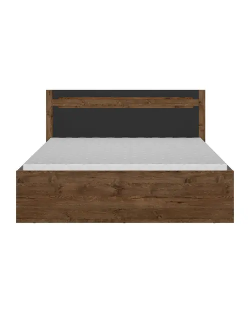Łóżko Ruso 160x200 ze stelażem i pojemnikiem dąb april