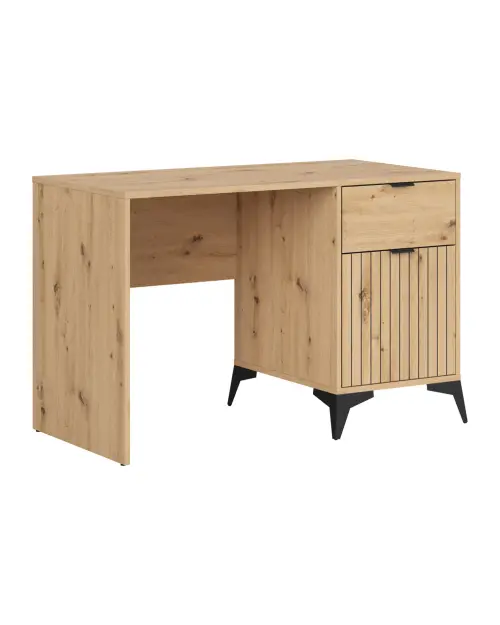 Escritorio Lamea 120 cm con puertas y cajón roble artisan