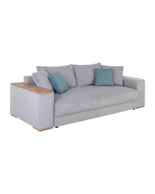 Sofá de tres plazas Peter cama con arcón de pana gris