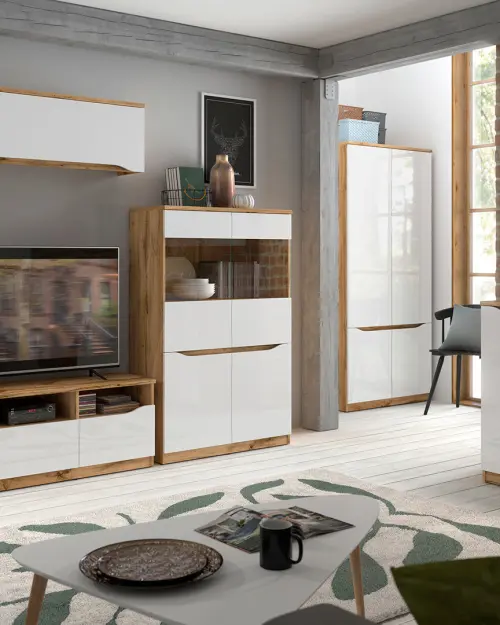 Mueble RTV Nuis 135 cm con 3 cajones roble wotan