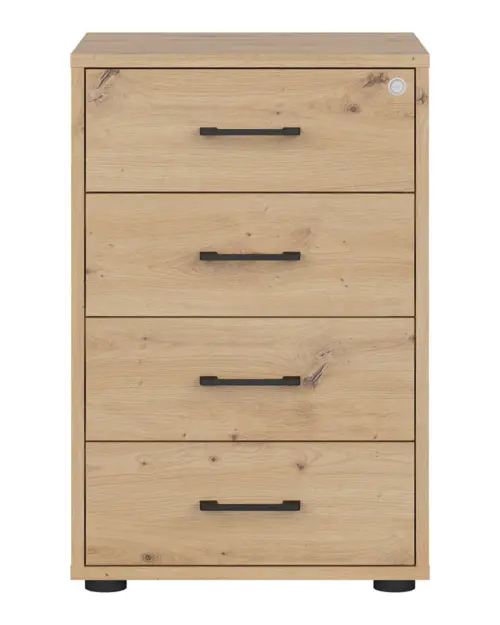 Cajonera Space Office 50 cm con 4 cajones roble artisan