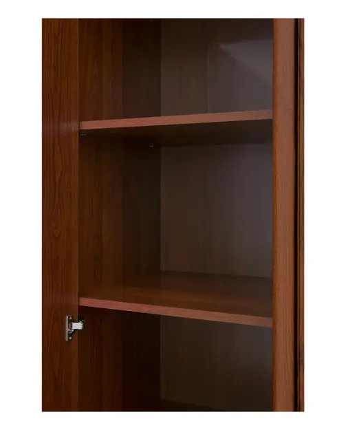 Armario de seis puertas Kent 227 cm con espejo y cajones castaño