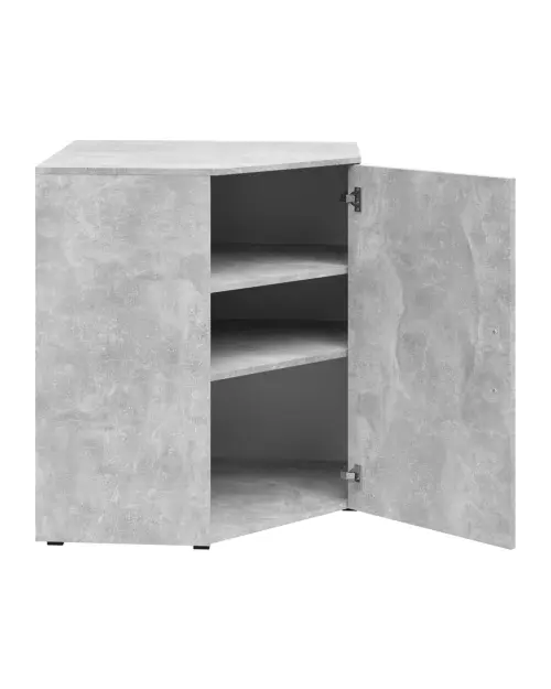 Estantería de esquina MultiDo 71,5x71,5 cm con puertas atelier claro