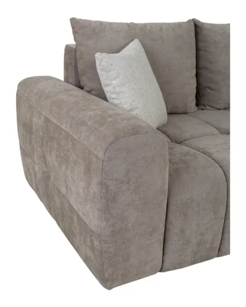 Sofá rinconera derecho Chill_Me convertible con arcón de chenilla marrón