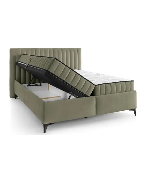 Continental bed Joy 160x200 with storage light green