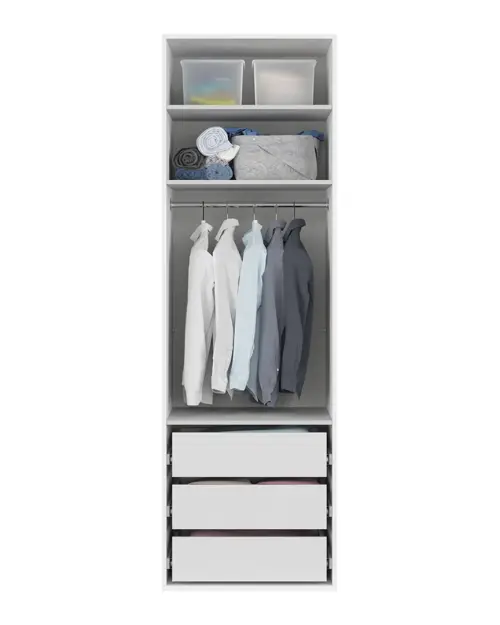 Armario de dos puertas Flex 75 cm con espejo blanco