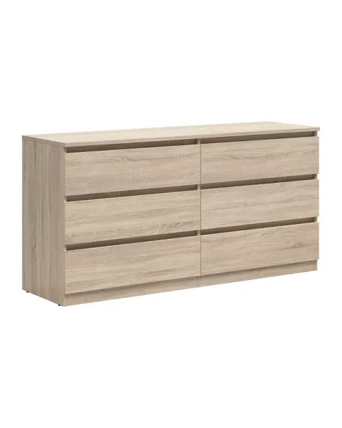 Cómoda Tetrix 150 cm con 6 cajones roble sonoma