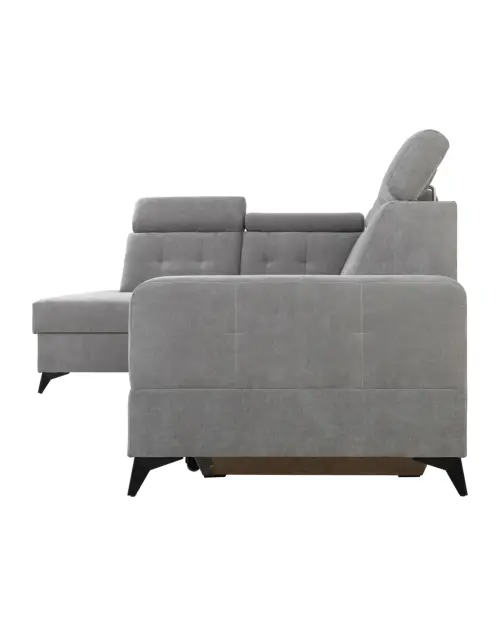 Угловой диван левосторонний Amado раскладной с ящиком серый