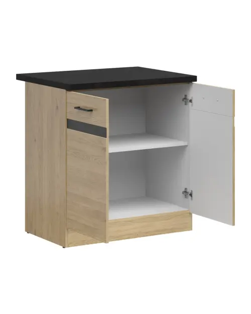 Mueble bajo de cocina Junona Line 80 cm de dos puertas roble bernstein con encimera