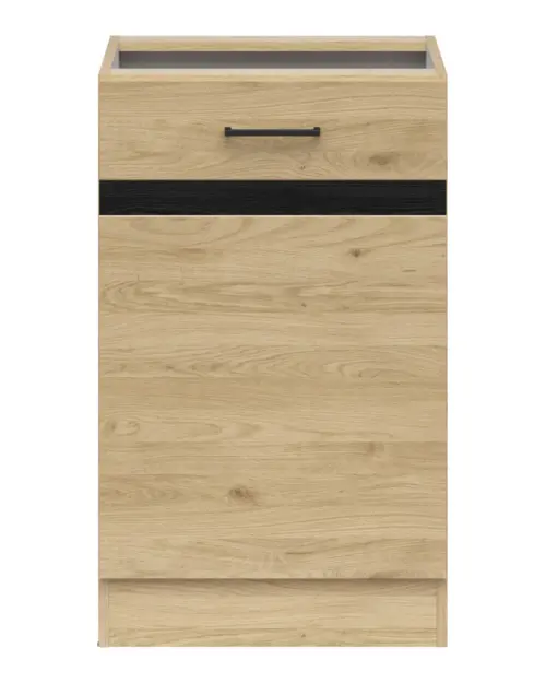 Armario de cocina inferior Junona Line 50 cm izquierdo con puerta roble bernstein
