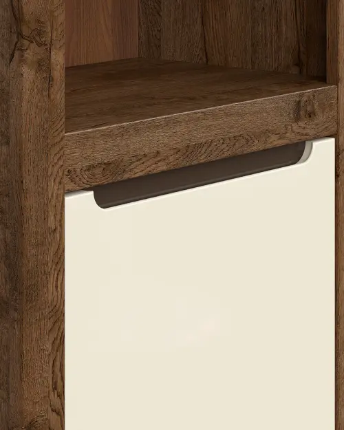 Ruso bookcase 69 cm with doors and 3 shelves april oak