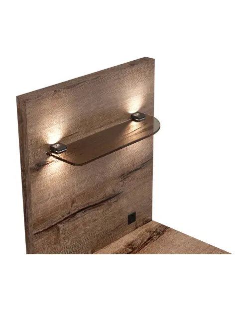 Mesita de noche Kassel 50 cm con cajón derecha roble monastery