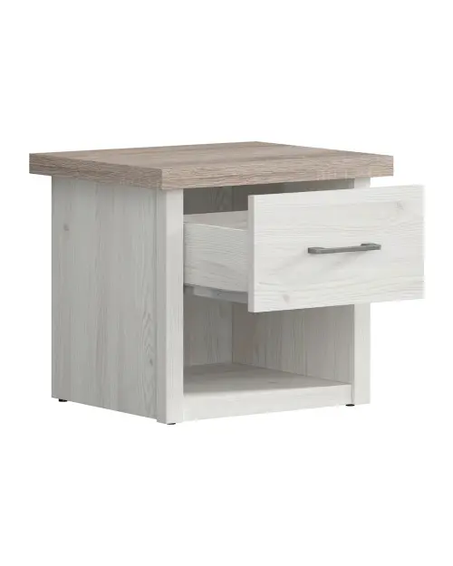 Mesita de noche Luca Juzi 51 cm con cajón alerce sibiu claro/roble sonoma oscuro