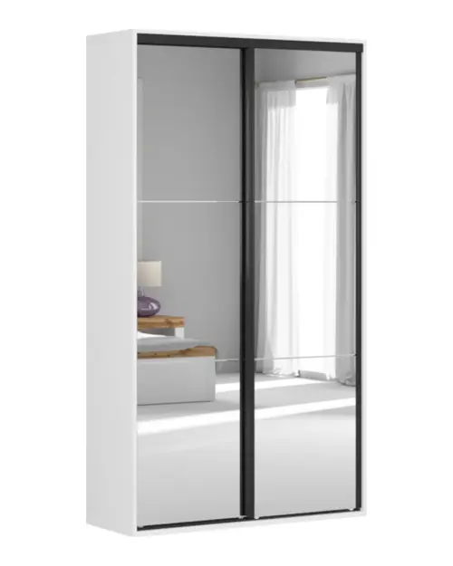 Sliding wardrobe Flex 120 cm with mirror white