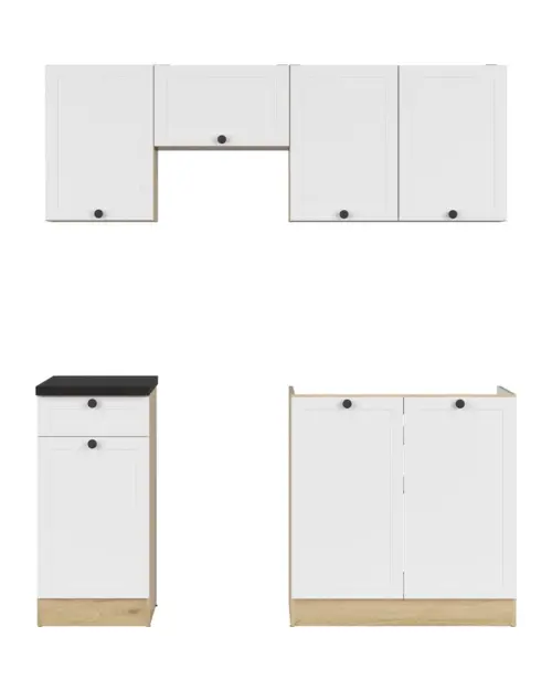 Conjunto de cocina Junona Line 170 cm blanco con encimera