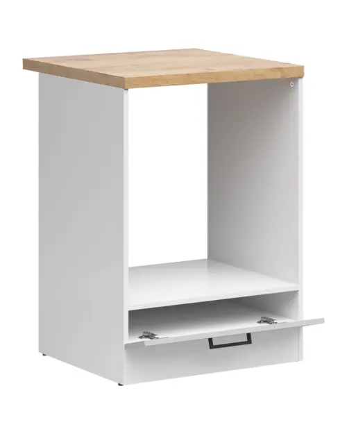 Mueble de cocina para horno encastrable Junona Line 60 cm gris claro brillo con encimera